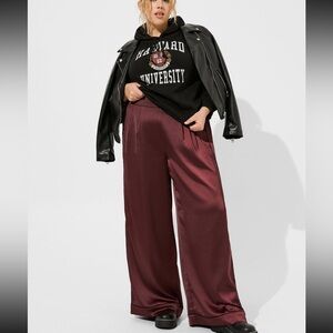 Torrid Satin Wide Leg Pants with 3 shirts